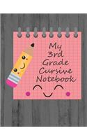 My 3rd Grade Cursive Notebook: Kawaii third grade cursive handwriting workbook