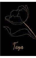 Taya: Personalized Writing Journal for Women - Elegant Black and Gold