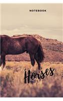 Horses notebook: (6x9) graphpaper 108 pages for journal notes diary