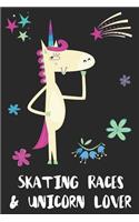 Skating Races & Unicorn Lover: Blank Lined Notebook Journal Gift Idea