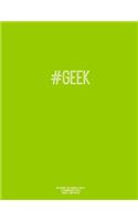 Notebook for Cornell Notes, 120 Numbered Pages, #GEEK, Lime Cover