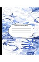 Composition Notebook: Birds And Flowers, College Ruled Notebook, Lined Journal, 120 Pages, 7.5 X 9.25, Matte Finish Cover, School Subject Book Notes, Student Gift Kids Te