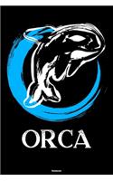 Orca Notebook: Killer Whale Sealife Journal Ocean Sea Big Fish Animal Composition Book Save the Whales Gift