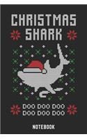 Christmas Shark Doo Doo Doo Notebook: A5 Blank Lustiges Weihnachts Motiv Notizbuch für Weihnachten oder Nikolaus als Geschenk für die Adventszeit, Weihnachtswünsche und Weihnachtsplanung