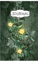 Journal: Blank Dot Grid Paper Bullet Notebook Minimalist Planner For Women Flower Floral #6 Green
