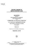The FDIC's targeting of refund anticipation loans