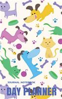 Day Planner Journal Notebook: Cute Dogs Cover: Kids Pocket Planner: 52 Week at a Glance Undated Planner, Daily Small Fun to Do List Planner: Agenda with Space Schedule, Tracking 