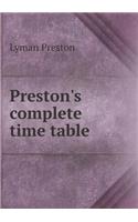 Preston's complete time table