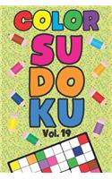 Color Sudoku Vol. 19: Play 9x9 Grid Color Sudoku Easy Volume 1-40 Coloring Book Pencil Crayons Play Them All Become A Sudoku Expert Paper Logic Games Become Smarter Brain