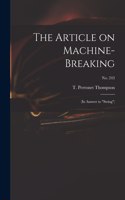 The Article on Machine-breaking