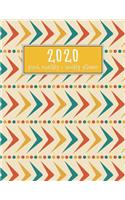 2020 Pixel Monthly and Weekly Planner: Mid Century Retro Yearly Calendar Planner Book Agenda Logbook Academic Business Journal Color Code Notes Schedule Organizer 8.5 x 11 Large December 