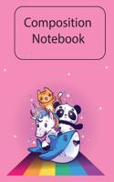 Composition Notebook: Large (6 x 9 inches) - 100 Pages - Blank Sketch- 60 Sheets -- Journal, Notebook, Workbook and Diary for Boys and Girls with Happy Unicorn style