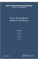 Power Semiconductor Materials and Devices: Volume 483