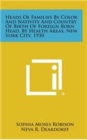 Heads of Families by Color and Nativity and Country of Birth of Foreign Born Head, by Health Areas, New York City, 1930