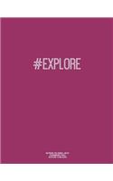 Notebook for Cornell Notes, 120 Numbered Pages, #EXPLORE, Plum Cover: For Taking Cornell Notes, Personal Index, 8.5"x11", Hashtag Series, Genius Edition