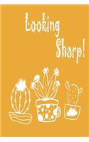 Looking Sharp Yellow Notebook 120 Blank Lined Page (6 x 9): Original Design, College ruled