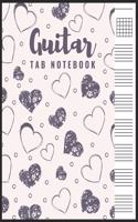 Guitar Tab Notebook: Blank 6 Strings Chord Diagrams & Tablature Music Sheets with Unique Hearts Themed Cover