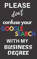 Please don't confuse your Google Search with my Business Degree