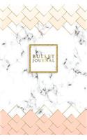 Bullet Journal: Marble + Gold Bullet Journal - 120-Page 1/4 Inch Dot Grid Notebook - 6 X 9 Marble & Gold Perfect Bound Softcover