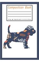 Composition Book: Beagle Dog Blue Flower Pattern College Ruled Pages for Pet Lovers (Exercise Book, Notebook, Journal)