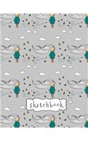 Sketchbook: Cute Sketchbook for Girls, 8.5" x 11", 120 Pages, Blank Unlined Paper for Sketching, Drawing, Writing & Doodling