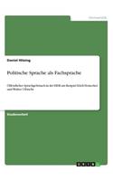 Politische Sprache als Fachsprache