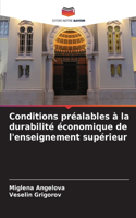 Conditions préalables à la durabilité économique de l'enseignement supérieur