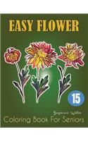 Easy Flower Coloring Book for Seniors