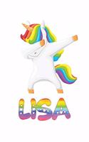 Lisa: Lisa Journal Notebook Dabbing Unicorn Rainbow