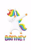 britney: britney 6x9 Journal Notebook Dabbing Unicorn Rainbow