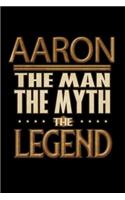 Aaron The Man The Myth The Legend: Aaron Journal 6x9 Notebook Personalized Gift For Male Called Aaron The Man The Myth The Legend