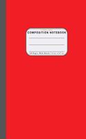 Wide Ruled Composition Notebook Simple Red