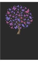 Colorful Butterfly Tree: Butterflies Notebook, Dotted Bullet (6 X 9 - 120 Pages) Animal Themed Notebook for Daily Journal, Diary, and Gift