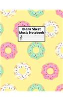 Blank Sheet Music Notebook: Easy Blank Staff Manuscript Book Large 8.5 X 11 Inches Musician Paper Wide 12 Staves Per Page for Piano, Flute, Violin, Guitar, Trumpet, Drums, Cell
