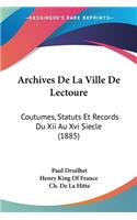 Archives De La Ville De Lectoure