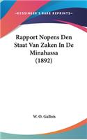 Rapport Nopens Den Staat Van Zaken In De Minahassa (1892)
