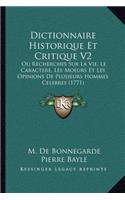 Dictionnaire Historique Et Critique V2
