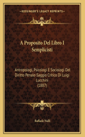 A Proposito Del Libro I Semplicisti
