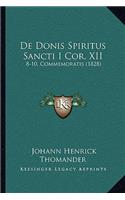 De Donis Spiritus Sancti I Cor. XII