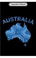 Composition Notebook: Australian Aboriginal Blue Dot Art Map Souvenir Of Australia Journal/Notebook Blank Lined Ruled 6x9 100 Pages