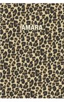 Amara: Personalized Notebook - Leopard Print (Animal Pattern). Blank College Ruled (Lined) Journal for Notes, Journaling, Diary Writing. Wildlife Theme Des