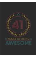 41 Years Of Being Awesome: Graph Paper Notebook / Journal (6" X 9" - 5 Squares per inch - 120 Pages) - Birthday Gift Idea for Boys And Girls