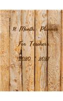 18 Month Planner For Teachers 2020 - 2021: It's easy for teachers to get through the year and stay organized with this planner. Pages for contacts, goals, yearly & monthly calendars, lined pa