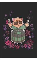 Percussion Music Cat Notebook: Graph Paper Journal 6x9 - 120 Pages