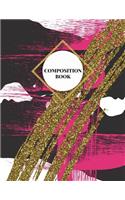 Composition Book: Gold Trendy Notebook - 150-Page Blank Journal - 8.5 X 11 Glossy Softcover(Trendy Notebooks)