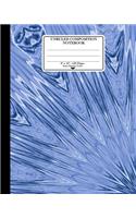 Unruled Composition Notebook. 8" x 10". 120 Pages. Scary Pattern Cover: Blue White Scary Kaleidoscope Design Pattern Cover. Unruled blank notebook, sketchbook, drawing book. Blank paper for drawing, doodling or sketching