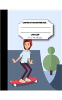 Unruled composition notebook: sketchbook for writing notes and journal