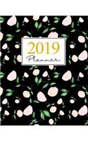 2019 Planner: Weekly Planner 2019 Yearly Calendar Organizer Agenda (January 2019 to December 2019) Black Pink Floral Flowers