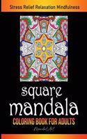 Square Mandala Coloring Book for Adults