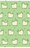 Journal Notebook For Cat Lovers - Funny Cat Pattern In Green: 162 Lined and Numbered Pages With Index Blank Journal For Journaling, Writing, Planning and Doodling.(20 Lined Journal Notebook)